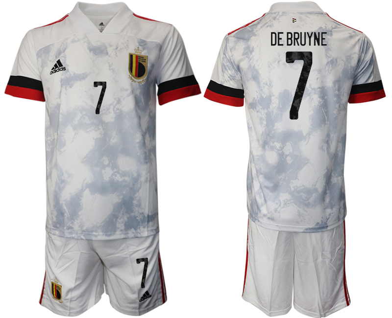 Men 2021 European Cup Belgium away white #7 Soccer Jersey